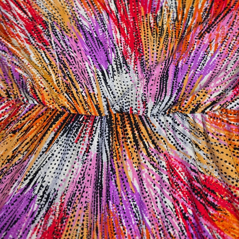 New York & Company Abstract Sunburst Print Maxi Dress Black Orange Purple Large - Picture 2 of 5